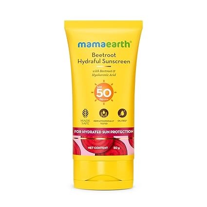 Mamaearth Beetroot Hydraful SPF 50 Sunscreen with PA++++ - 50 gm