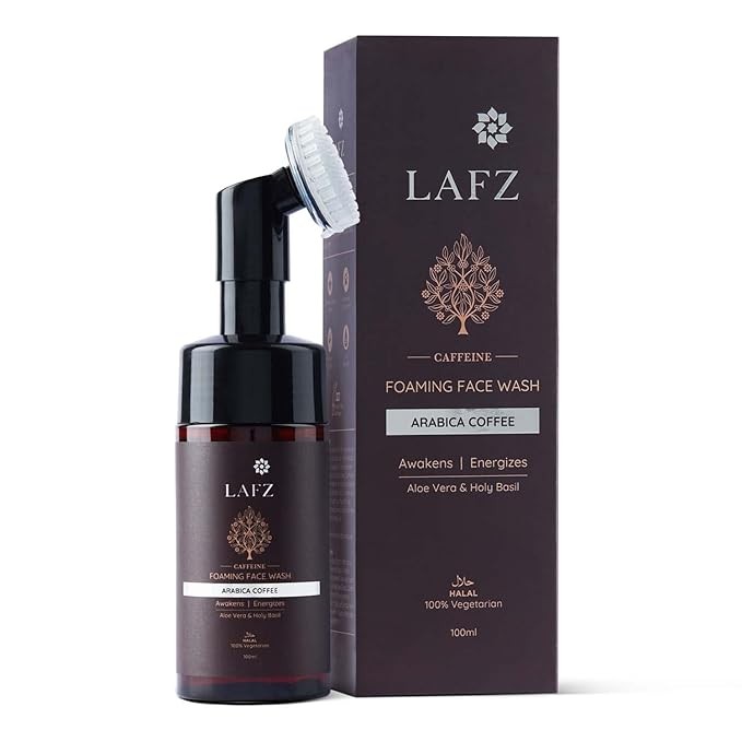LAFZ Caffeine Foaming Face Wash For Glowing Skin | With Arabica Coffee | Built-in Brush For Exfoliation | Deeply cleanses and Unclogs Pores | Anti Pollution face wash for Men & Women